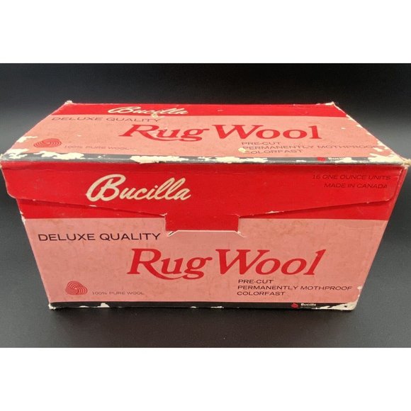 Vintage Bucilla 100% Pure Wool Pre Cut Latch Hook Rug Mothproof NOS Original Box - Picture 3 of 13